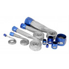 Kit de gaines en Inox avec raccord bleus pour toutes durites d’eau, Mustang V8 de 64 à 73