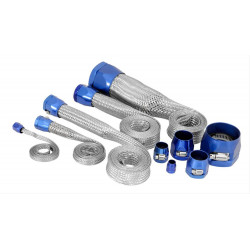 Kit de gaines en Inox avec raccord bleus pour toutes durites d’eau, Mustang V8 de 64 à 73