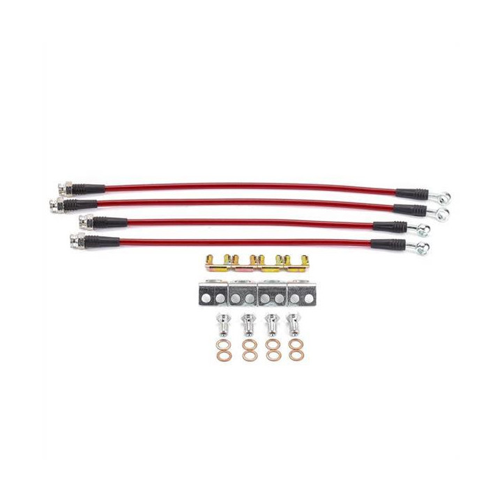 Flexibles de frein type aviation en inox AVANT et ARRIERE, Corvette 2005-2013
