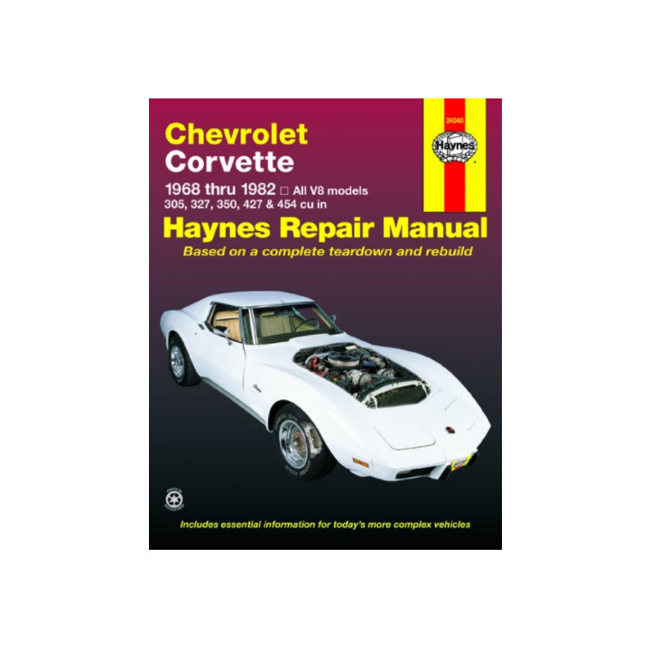 Manuel de réparation, Corvette 1968 à 1982 touts modèles