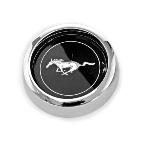 Centre de roues noir "pony" jantes Magnum 500, Mustang 69 & 70