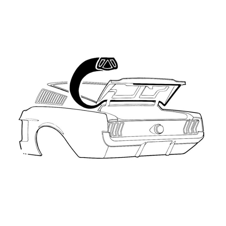Joint de malle arrière, Mustang Fastback 67 à 68