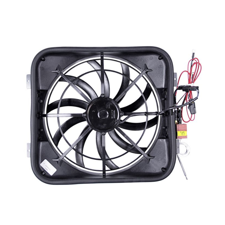 Ventilateur électrique avec carénage 14", 8 Pales, avec faisceau, relais et sonde, Mustang 64 à 66