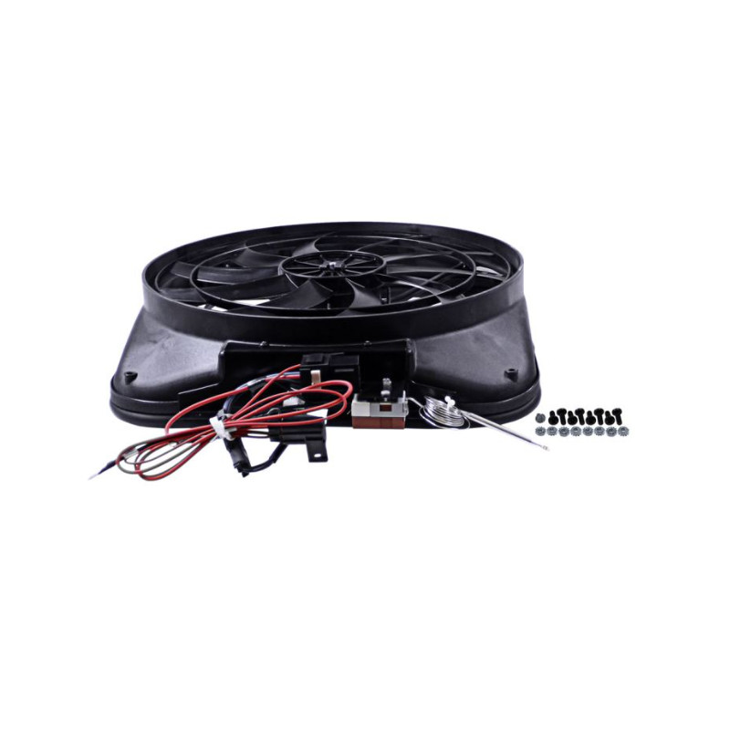 Ventilateur électrique avec carénage 14", 8 Pales, avec faisceau, relais et sonde, Mustang 64 à 66