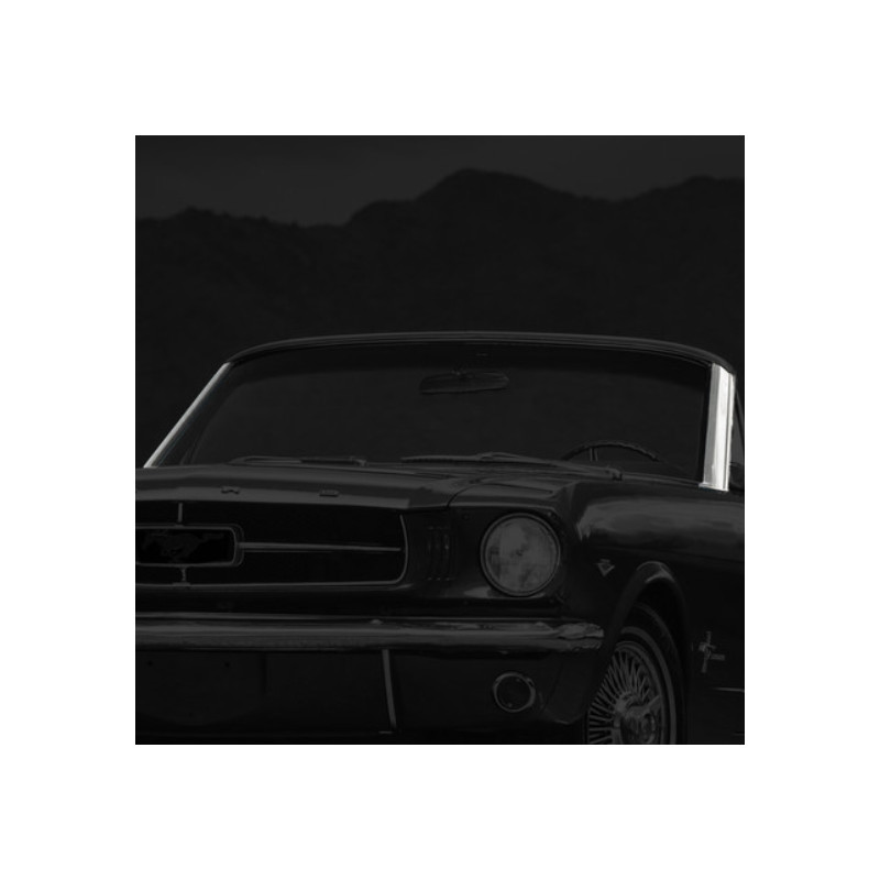 Moulures larges de montants de pare-brise en inox, paire, Mustang Cabriolet 64 à 68
