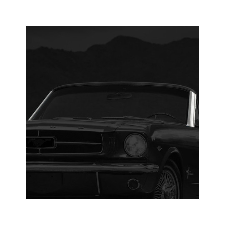 Moulures larges de montants de pare-brise en inox, paire, Mustang Cabriolet 64 à 68