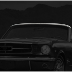 Moulures supérieures de pare-brise en inox, paire, Mustang Cabriolet 64 à 68