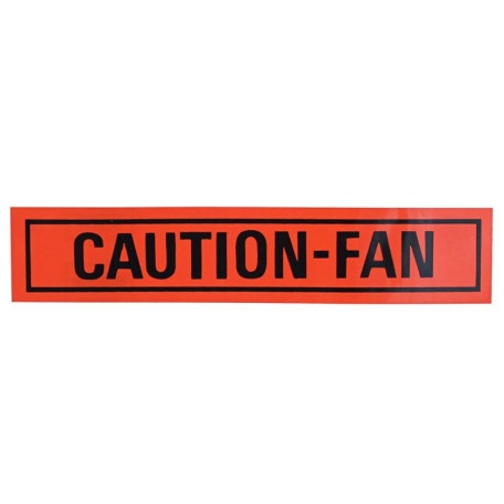 Autocollant "CAUTION-FAN" carénage de ventilateur, Mustang 68-79.