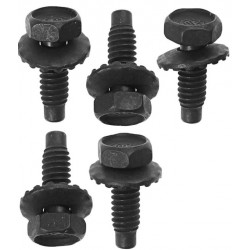 Set de 5 boulons de fixation de loquet et gâche de coffre, Mustang 67 et 68.