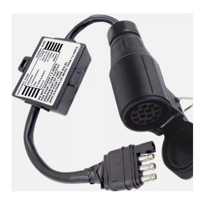 Adaptateur pour prise de remorque USA broches vers système Européens, 13 broches.
