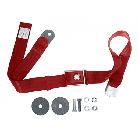 Ceinture de sécurité à poussoir, Rouge Vif, Mustang 64 à 73