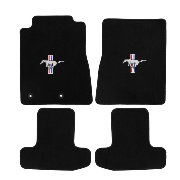 Set de 4 tapis noirs avec logo Pony - Mustang 2015-2025