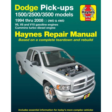 Manuel de réparation Haynes pour RAM 1500 2500 3500 de 1994 à 2008