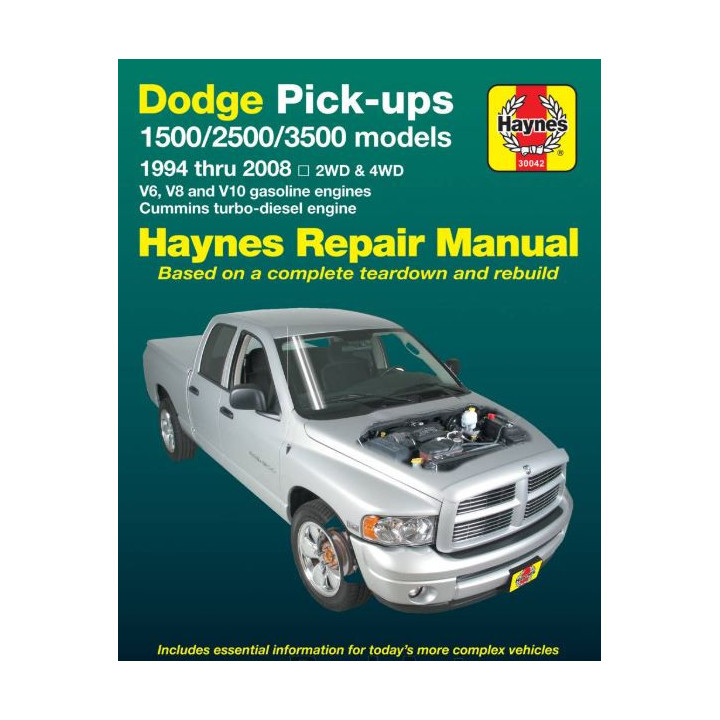 Manuel de réparation Haynes pour RAM 1500 2500 3500 de 1994 à 2008
