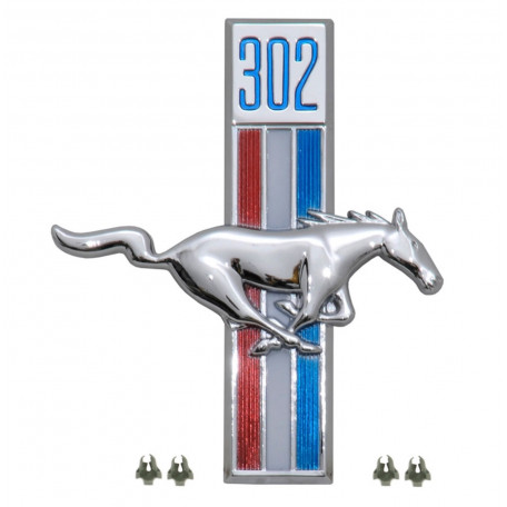 Emblème d'aile 302 côté passager, Mustang 67 à 68