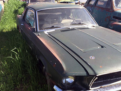 Mustang 289 ci verte avec le capot GT